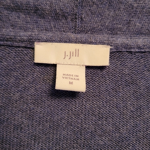 J.Jill Blue Long Open Front Cardigan Sweater Women’s Medium Soft Cozy Layer - Picture 4 of 5